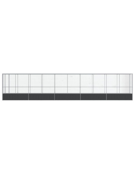Voliera con Estensione Argento 1042,5x107x212 cm in Acciaio