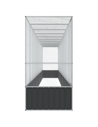 Voliera con Estensione Argento 1042,5x107x212 cm in Acciaio