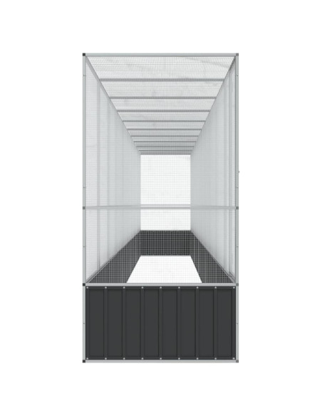 Voliera con Estensione Argento 1042,5x107x212 cm in Acciaio
