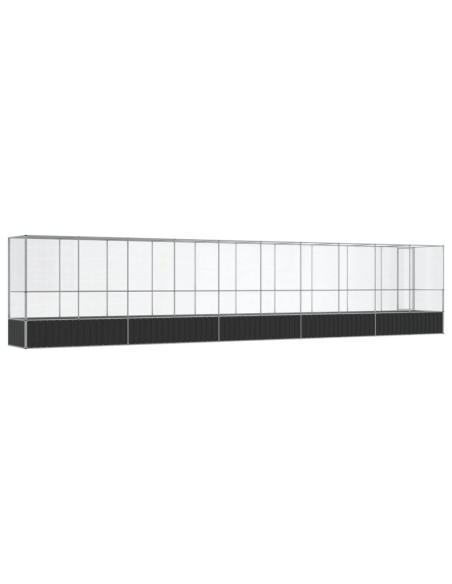 Voliera con Estensione Argento 1042,5x107x212 cm in Acciaio