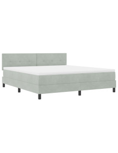 Letto a molle con materasso Grigio chiaro 180 x 200 cm Velluto 2