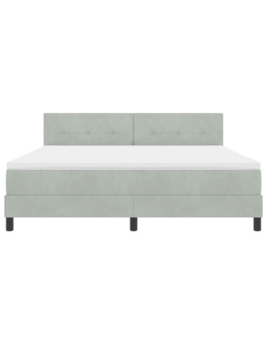 Letto a molle con materasso Grigio chiaro 180 x 200 cm Velluto