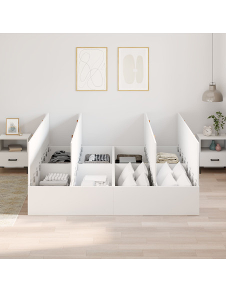 Struttura Letto  Bianco Legno King Struttura Letto con Contenitore