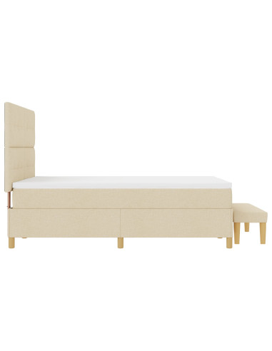Letto a molle con materasso Crema 140 x 200 cm Tessuto
