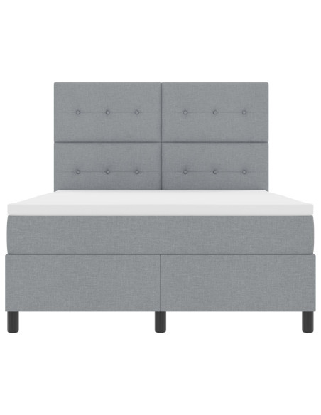 Letto con box spring  con materasso Grigio Chiaro 160x200 cm Tessuto
