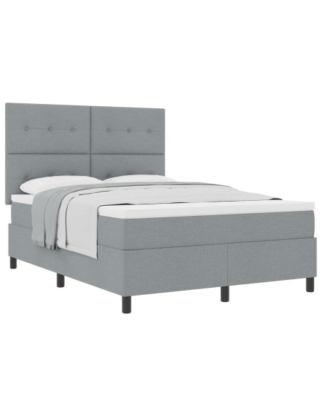 Letto con box spring  con materasso Grigio Chiaro 160x200 cm Tessuto