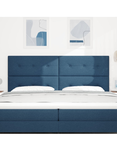 Testiera con testiera Blu 200 cm Pelle Sintetica