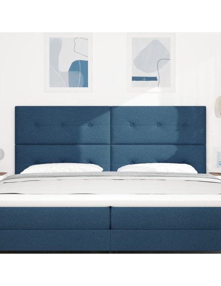 Testiera  Button Tufted Blu 200 cm Tessuto