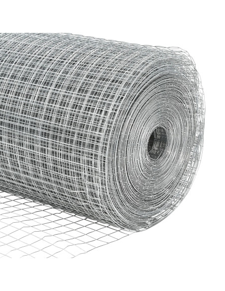 Recinzione in Rete Saldata  con 44 U Post Argento 1x50 m Acciaio