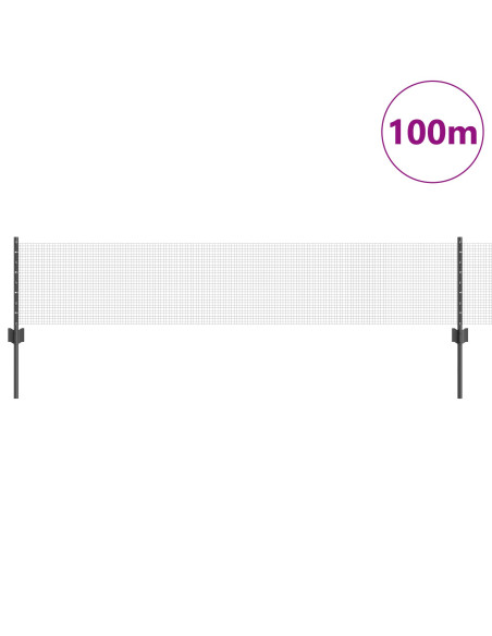 Recinzione in Filo Saldato  con 44 Post Grigio 0,4x100 m Acciaio
