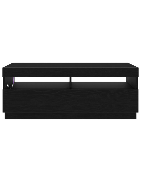 Mobile TV  con luci LED Rovere Nero 100x35x40 cm in legno ingegnerizzato