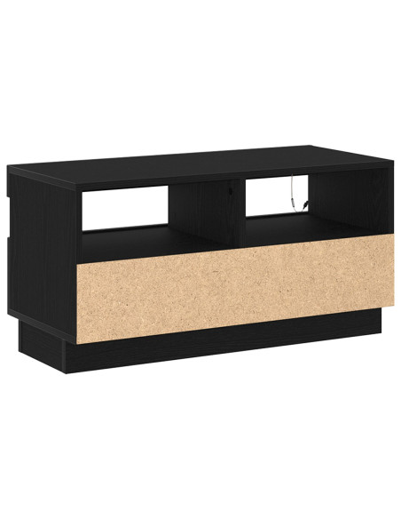Mobile TV  con luci LED Nero Rovere 80x35x40 cm in legno ingegnerizzato