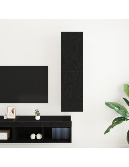 Mobile TV da Parete Rovere Nero 30,5 x 30 x 110 cm