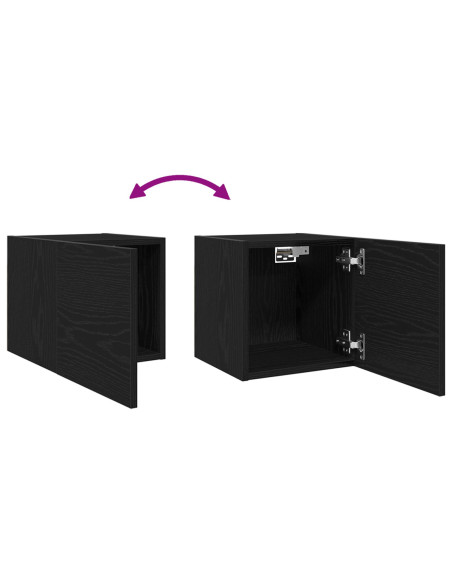 Mobile TV da muro  in Nero Rovere 30,5x30x30 cm