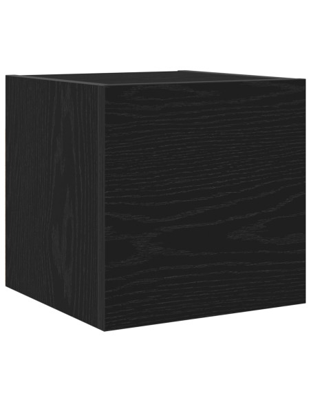 Mobile TV da parete  2 pezzi Rovere Nero 30,5x30x30 cm