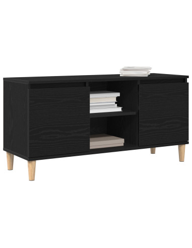 Mobile TV Rovere Nero 102 x 35 x 50 cm Legno multistrato