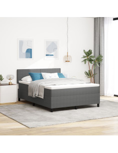 Letto a Sorgente LED Grigio chiaro e bianco 160 x 200 cm