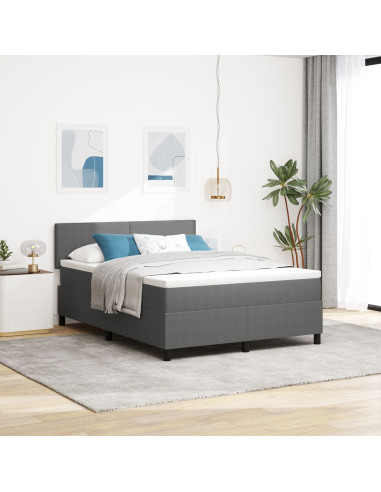 Letto a Sorgente LED Grigio chiaro e bianco 160 x 200 cm