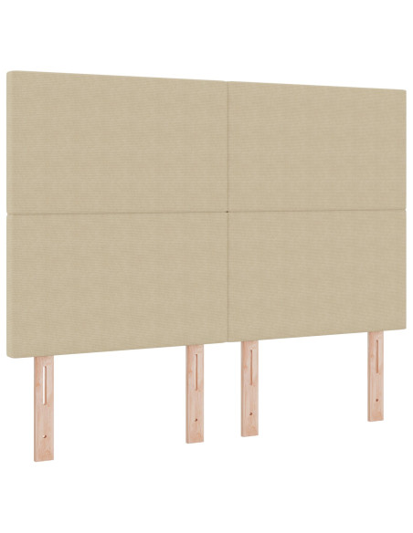 Letto a Molle con Materasso Beige 140x200 cm Tessuto di Corduroy