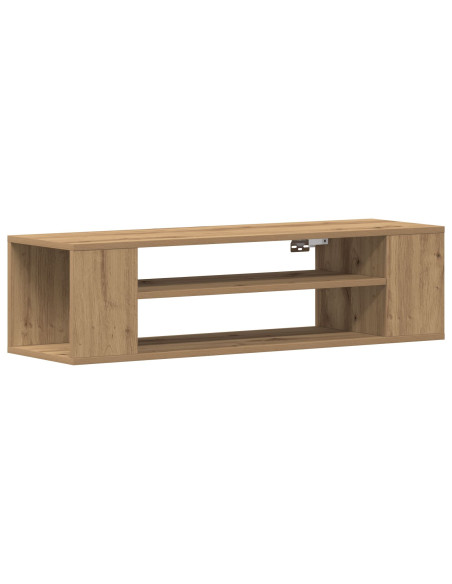 Mobile TV da muro  in rovere artigianale, 100x30x26,5 cm, in legno ingegnerizzato