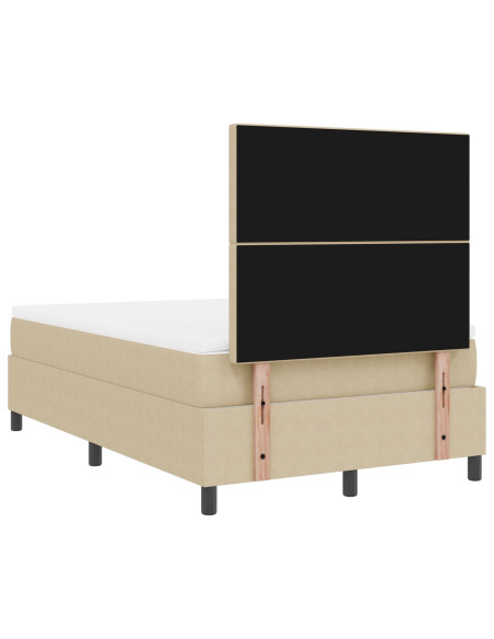 Letto Box Spring con Materasso Verde Chiaro Grigio 120x200 cm Tessuto a Coste
