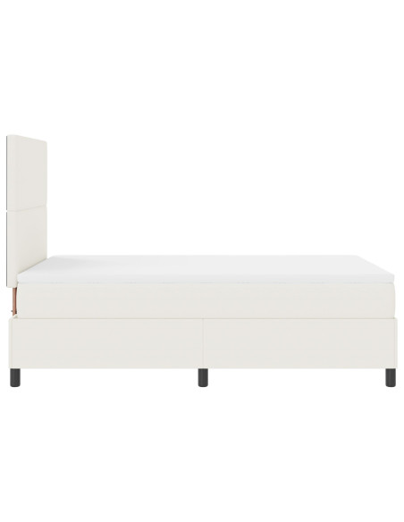 Letto con Box Spring e Materasso Crema 120x200 cm Tessuto in Corduroy
