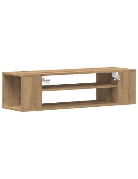 Mobile TV da muro  in rovere artigianale, 100x30x26,5 cm, in legno ingegnerizzato