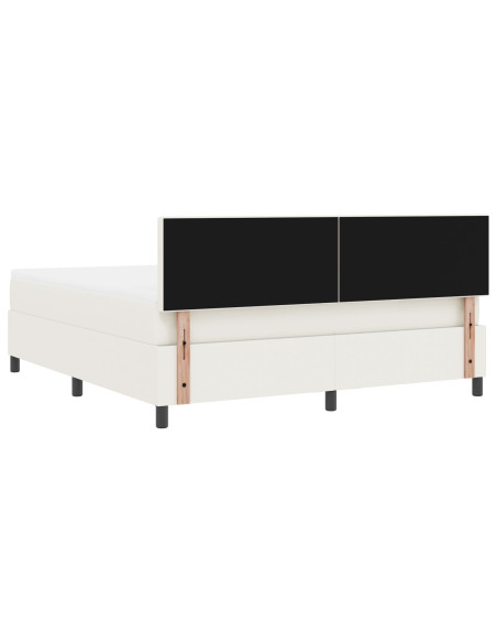 Letto a Box Spring con Crema per Materasso Super King Tessuto Corduroy