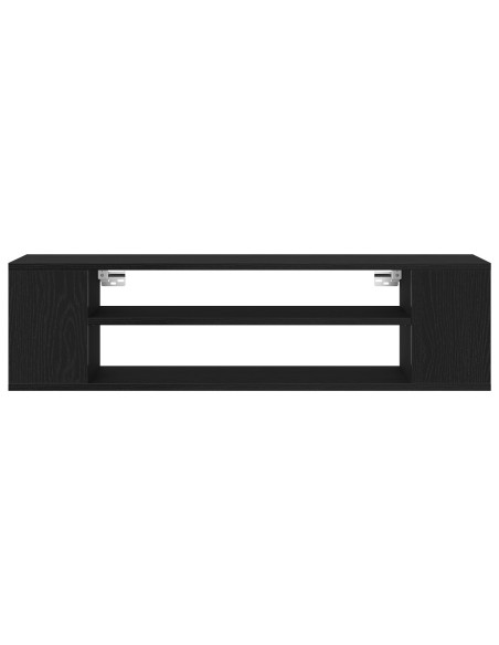 Mobile TV da parete  Nero Rovere 100x30x26,5 cm in legno ingegnerizzato