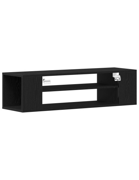 Mobile TV da parete  Nero Rovere 100x30x26,5 cm in legno ingegnerizzato