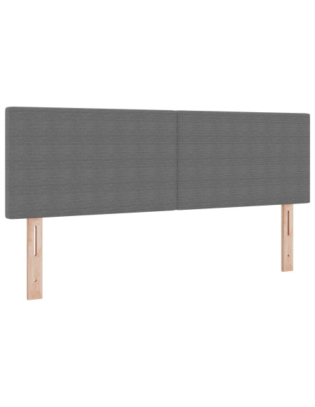 Letto Box Spring con Materasso&Luce LED Grigio 140x200 cm Tessuto a Coste