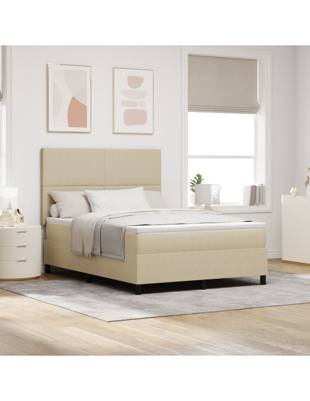 Letto con Box Spring con Materasso Verde Chiaro Grigio 160x200 cm Tessuto in Corduroy