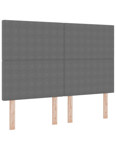 Letto con Sommier e Materasso Grigio Chiaro 140x200 cm Tessuto in corduroy