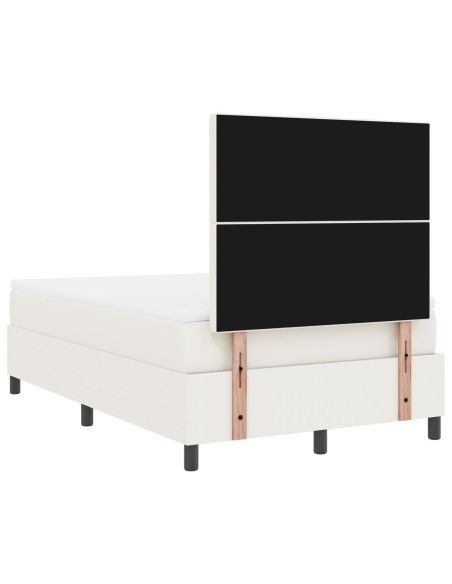 Letto con Box Spring e Materasso Crema 120x200 cm Tessuto in Corduroy