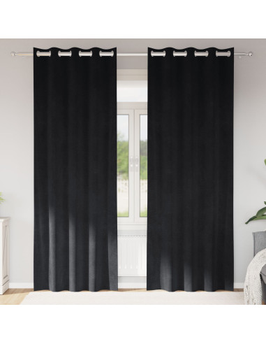 Tende oscuranti 2 pcs Nero 140 x 245 cm Velluto