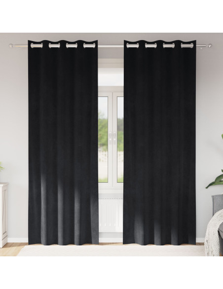 Tende oscuranti 2 pcs Nero 140 x 260 cm Velluto