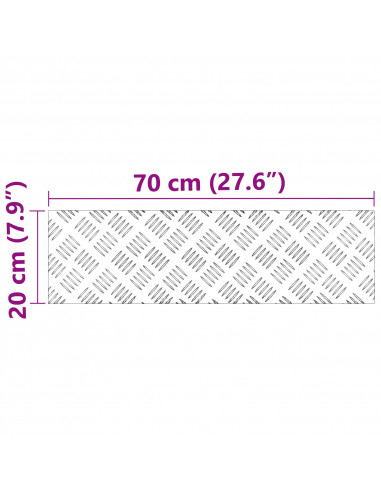 Tappeti di Alluminio  4 pezzi Antiscivolo 70x20 cm
