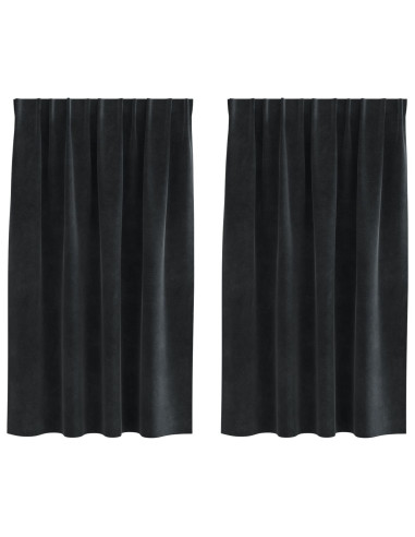 Tende oscuranti 2 pcs Nero 140 x 140 cm Velluto
