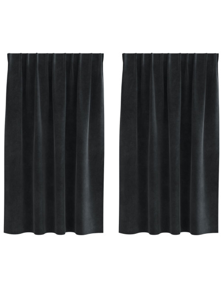 Tende oscuranti 2 pcs Nero 140 x 140 cm Velluto