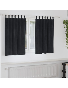 Tende oscuranti 2 pcs Nero 140 x 140 cm Velluto