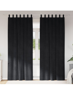 Tende oscuranti 2 pcs Nero 140 x 245 cm Velluto