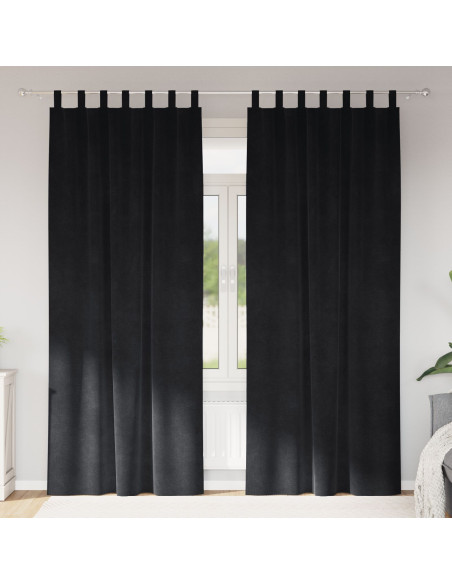 Tende oscuranti  con anelli di sospensione 2 pz in velluto nero