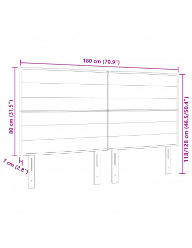 Testiera  Design Linee Panna 180 cm Tessuto