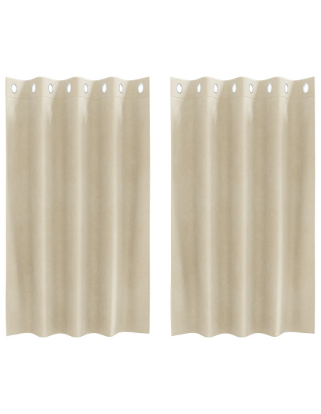 Tende oscuranti  con occhielli 2 pezzi in velluto crema