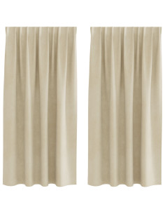 Tende oscuranti 2 pcs Crema 140 x 175 cm Velluto