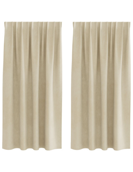 Tende oscuranti 2 pcs Crema 140 x 175 cm Velluto
