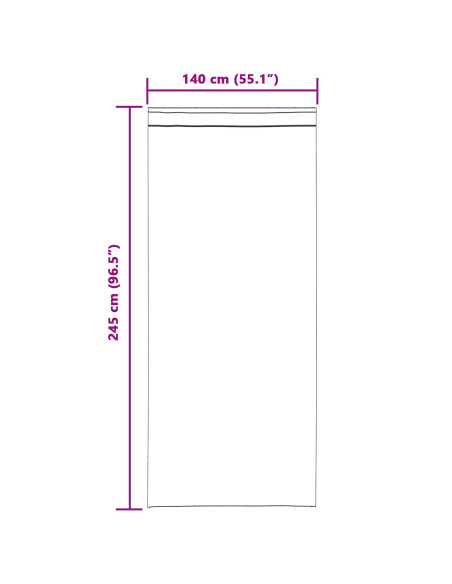 Tenda oscurante  con nastro superiore 2 pezzi in velluto panna