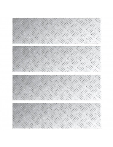 Pannelli Checker in Alluminio 4 pcs Antiscivolo 70x20 cm