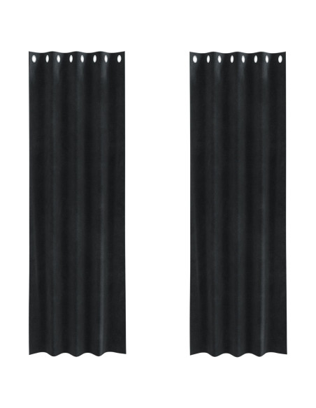 Tende oscuranti 2 pcs Nero 140 x 225 cm Velluto
