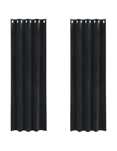 Tende oscuranti 2 pcs Nero 140 x 245 cm Velluto